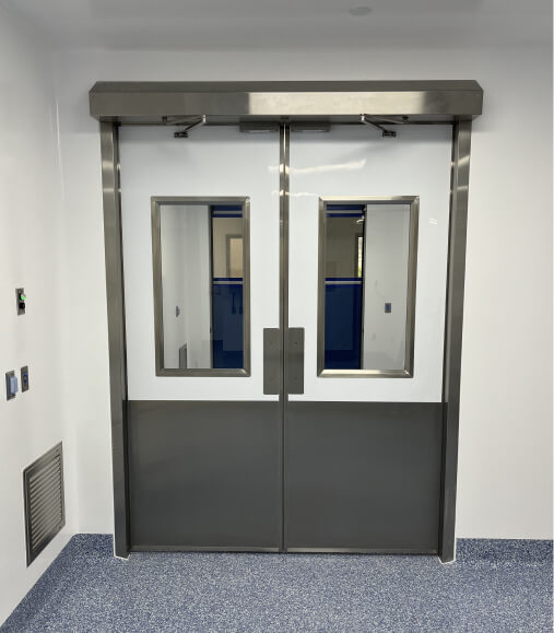 Interior automatic door at a hospital installed by Patriot Commercial Doors